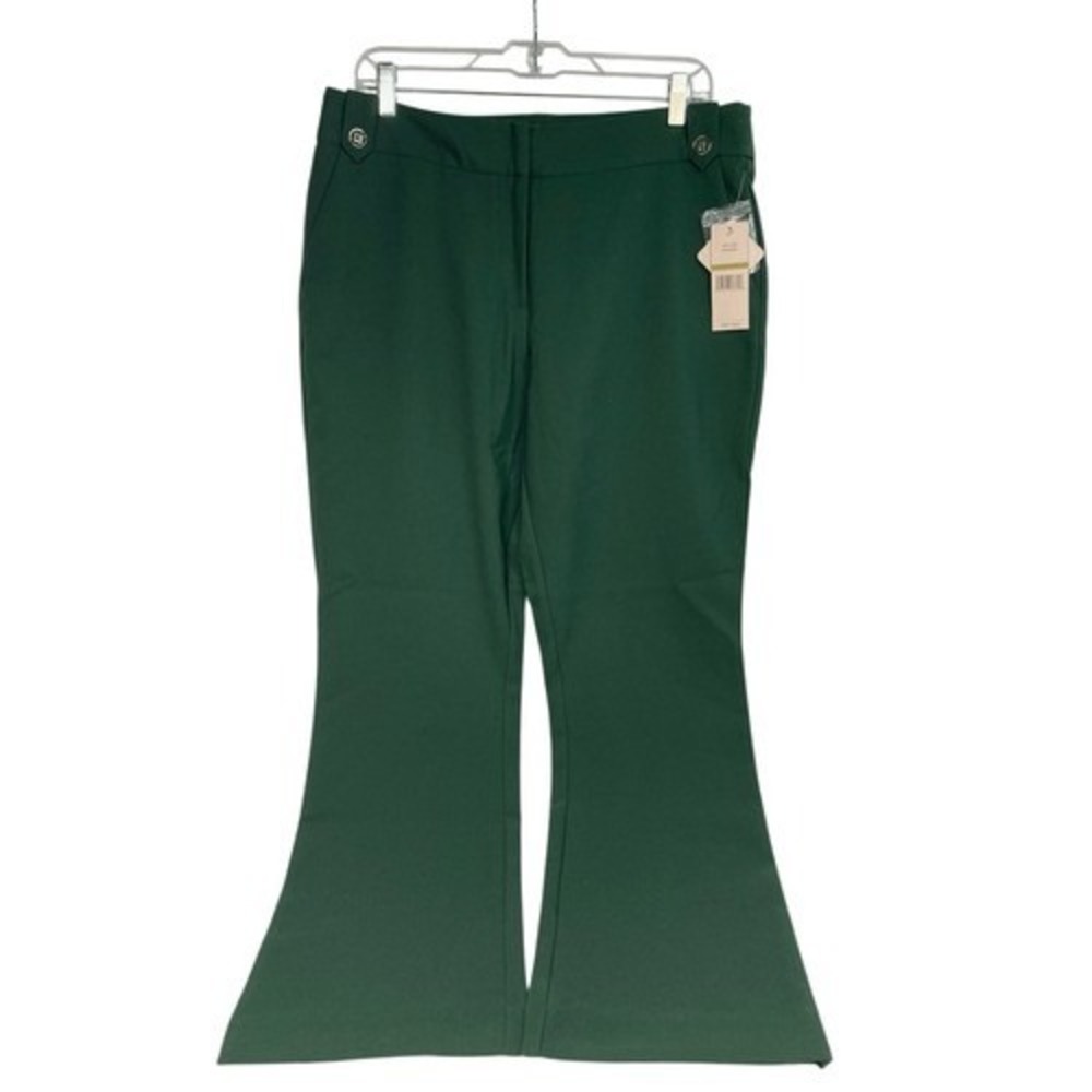 Nanette Lepore Women's‎ Flare Pants Green Size 14 NWT